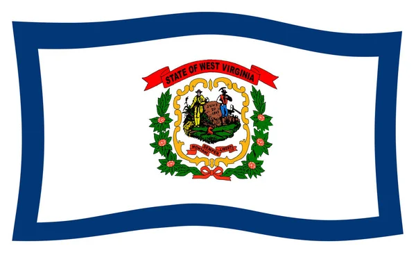 State Flag Usa State West Virginia Blowing Wind — Stock Photo, Image