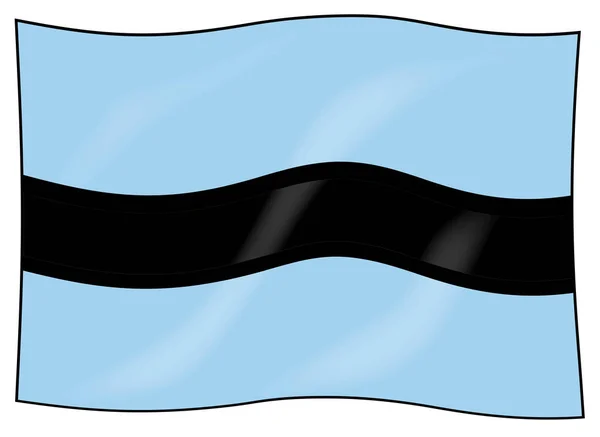 The flag of the African country of Botswana waving