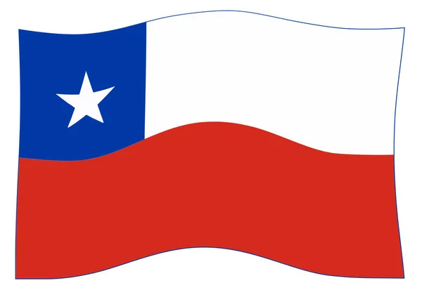 Flagge Des Südamerikanischen Landes Chile Weht Wind — Stockfoto