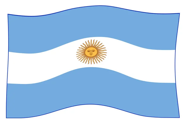 Flag South American Country Argentina Waving Wind — Stock Photo, Image