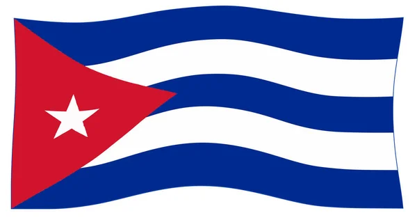 Drapeau Pays Des Caraïbes Cuba Agitant Vent — Photo