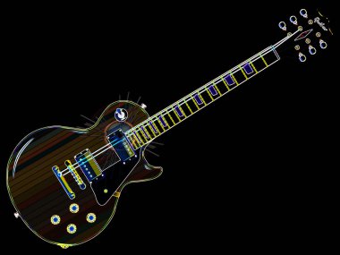 Neon ışık soyut bir klasik tarzı Elektrik blues gitar