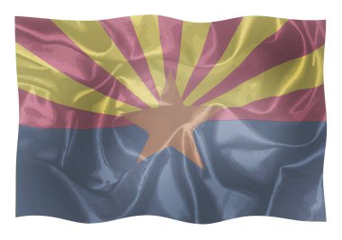 Arizona Devlet rüzgarda sallayarak devlet bayrağı