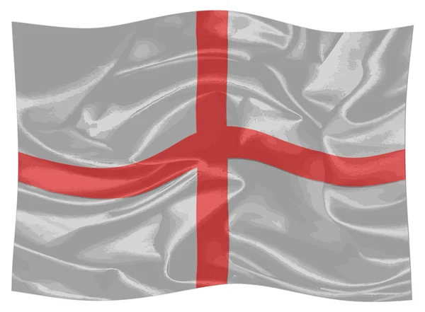Bandeira Inglesa São Jorge Com Fundo Olhar Seda Acenando — Fotografia de Stock