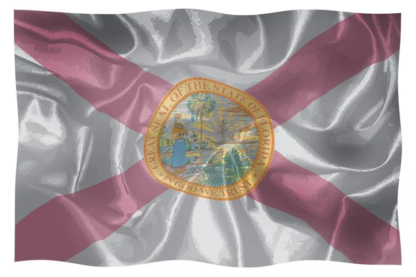 Прапор Сша Штату Флорида Розмахуючи Вітрі — стокове фото
