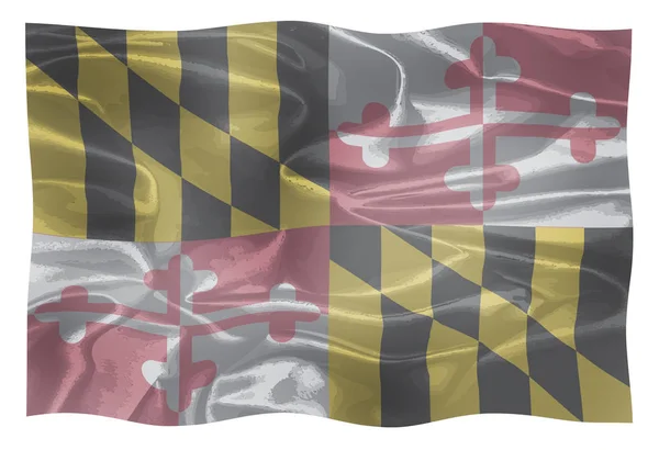 Сша Штату Меріленд Державний Прапор Розвіваються Вітрі — стокове фото