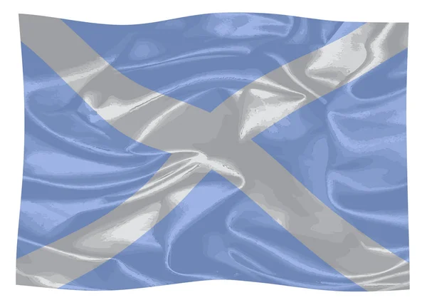 丝绸背景上的苏格兰国旗在背景中飘扬 — 图库照片