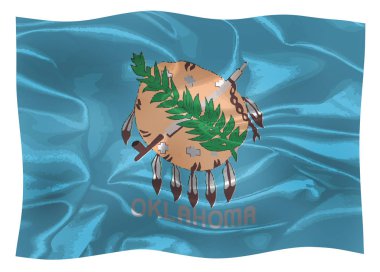 Rüzgarda sallayarak Oklahoma devlet bayrağı