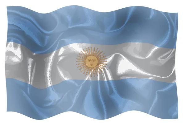 Flag South American Country Argentina Fluttering Wind — Stock Photo, Image