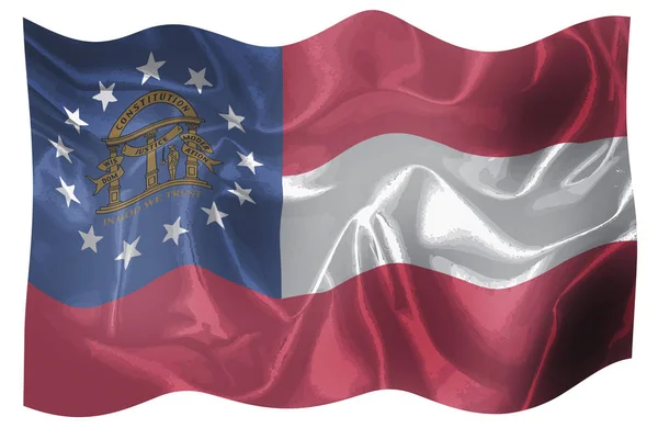 Bandeira Vermelha Branca Estado Geórgia Dos Estados Unidos — Fotografia de Stock