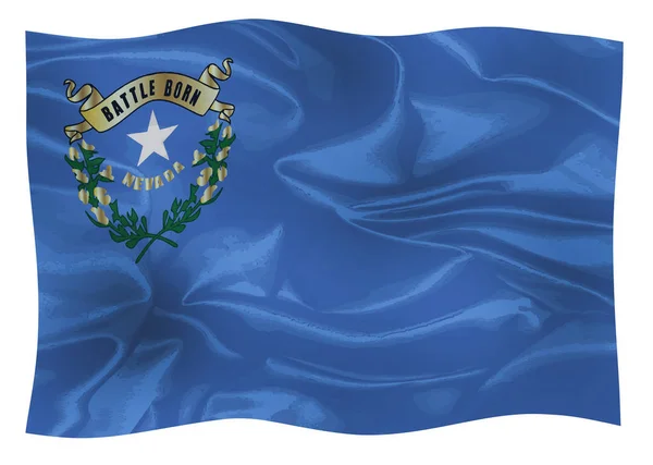 Bandera Del Estado Estadounidense Nevada Ondeando Viento — Foto de Stock