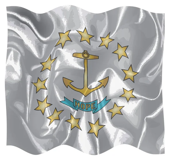 Флаг Штата Род Айленд Развевающийся Ветру — стоковое фото