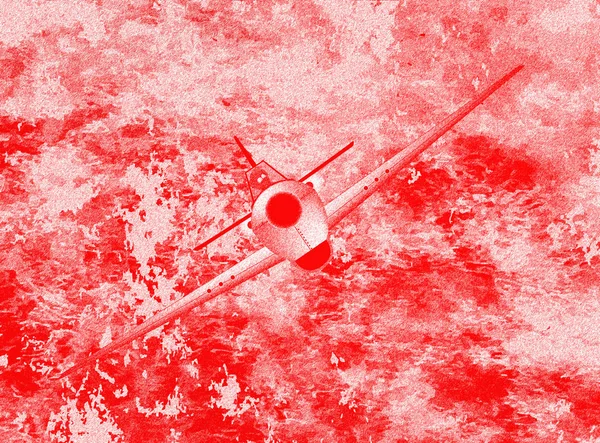 Kırmızı Inferno Bomba Üzerinde Uçan Bir Ww2 Savaş Uçağı — Stok fotoğraf