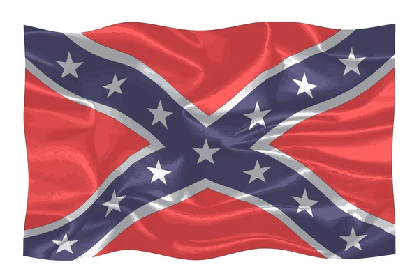 Flag Confederates American Civil War Fluttering White Background — Stock Photo, Image