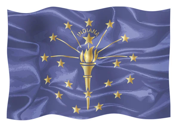 Státní Vlajka Amerického Státu Indiana Flutterimg Větru — Stock fotografie