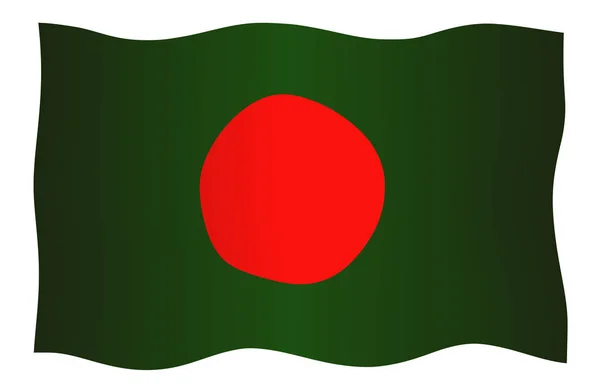 Bandeira Bangladesh Swith Red Dot Fundo Verde Fundo Branco — Fotografia de Stock