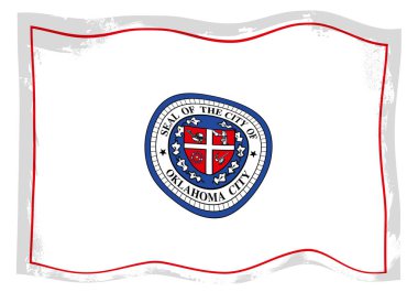 Rüzgarda sallayarak Oklahoma city tarafından kabul edilen bayrak