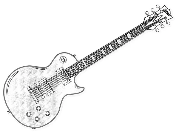 白地に分離された決定的なロックン ロールのギター — ストック写真