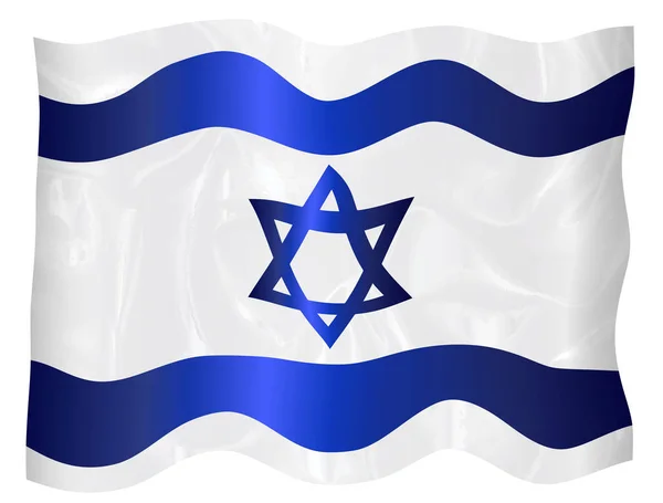 Flag Israel Blue White Star David Waving Breeze — Stock Photo, Image