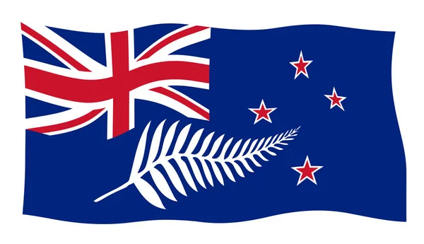 Flag Country New Zealand Emblem Silver Fern — Stock Photo, Image