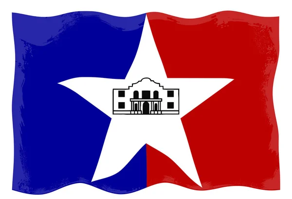 Флаг Принятый Городом Сан Антонио Развевающийся Ветру — стоковое фото