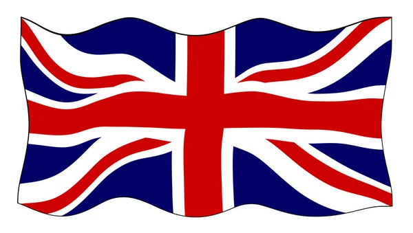 Bandera Union Jack Gran Bretaña Ondeando Una Brisa —  Fotos de Stock