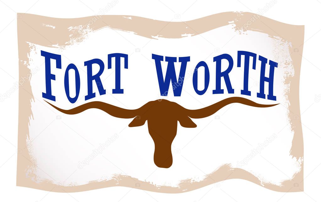 The flag as adopted by the city of Fort Worth waving in the breeze