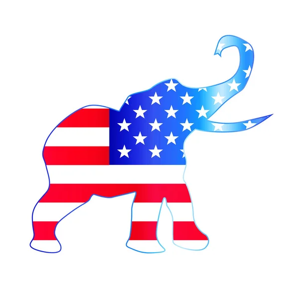 Verenigde Staten Van Amerikaanse Republikeinse Partij Olifant Vlag Een Witte — Stockfoto