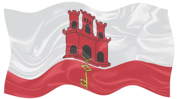 Bandera Del Reino Unido Irlanda Gibraltar Seda Ondeando Viento — Foto de Stock