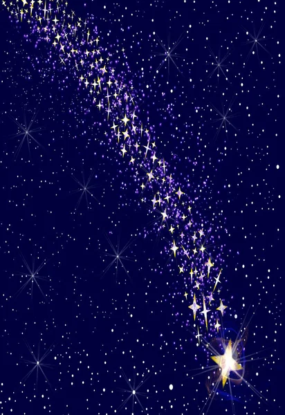 一颗流星在夜空中 — 图库照片
