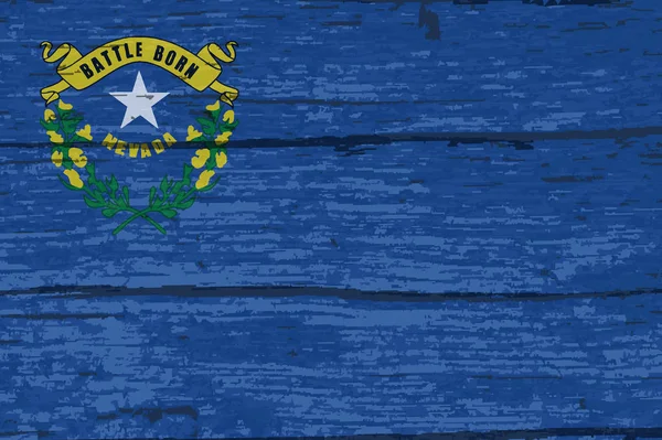 Eski ahşap Nevada devlet bayrağı — Stok Vektör