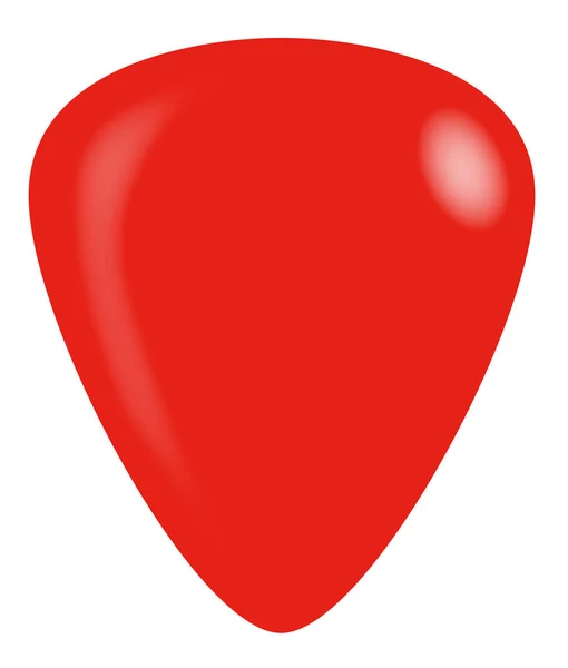 Een Gitaar Plectrum Rood Geïsoleerd Een Witte Achtergrond — Stockvector