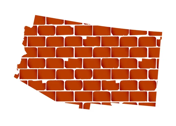 Fragment Muru Murowanego Jako Tło Mapy Stanu Arizona — Wektor stockowy