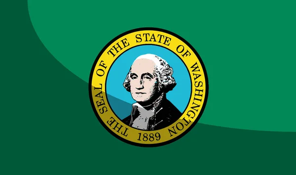 Die Flagge Des Bundesstaates Washington Mit Dem Washington State Seal — Stockvektor
