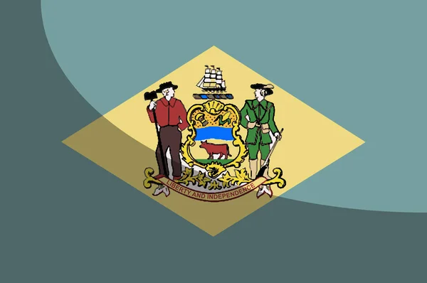 Bandeira Estado Norte Americano Delaware Com Sombra — Vetor de Stock