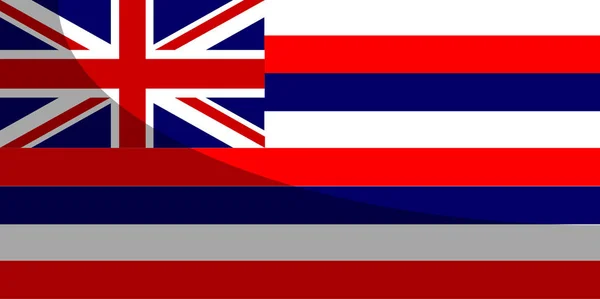 Vlag Van Amerikaanse Staat Hawaï Met Een Schaduw — Stockvector