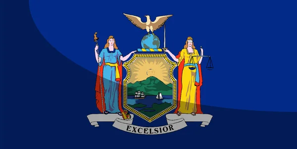 New York Eyaletinin Gölgeli Bayrağı — Stok Vektör