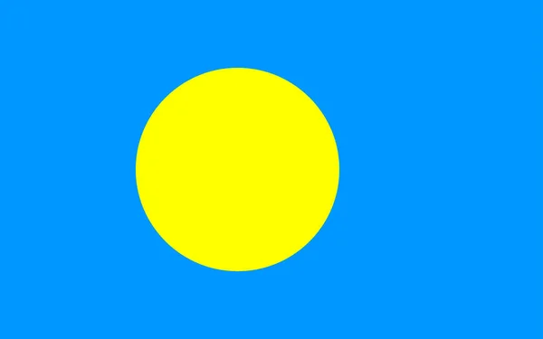 National Flag Island Country Palau — Stock Vector