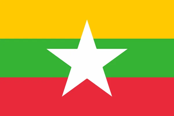 Bandera Nacional Del País Africano Myanmar — Vector de stock