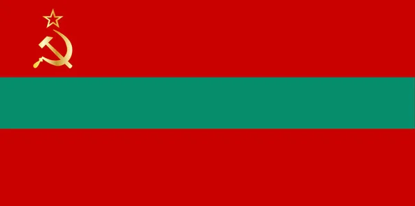 Hammer Und Sichel Gold Auf Einer Transnistrischen Staatsflagge — Stockvektor