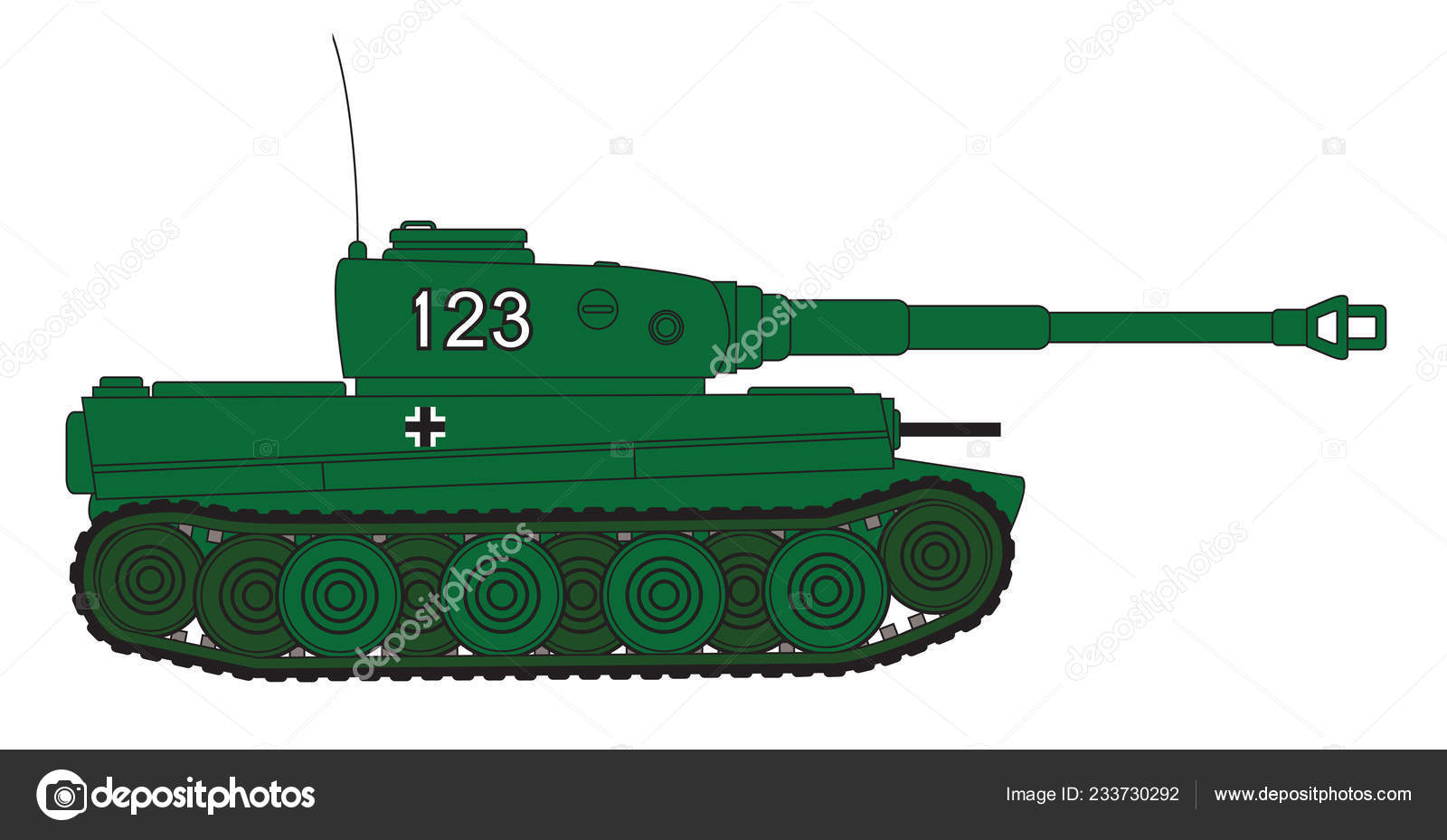 Line Drawing World War Heavy German Tiger Type Tank Vector Image By C Bigalbaloo Vector Stock