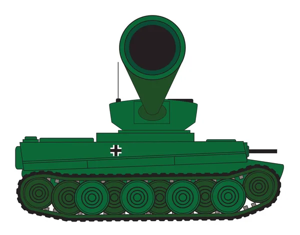 Dibujo Línea Tanque Tipo Tigre Alemán Pesado Segunda Guerra Mundial — Vector de stock