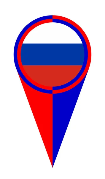 Russische Karte Zeiger Pin Symbol Standort Flagge Marker — Stockvektor