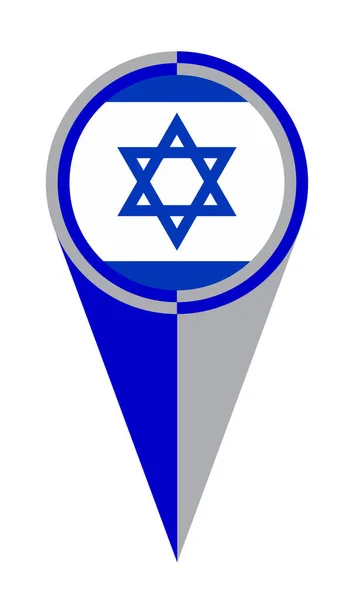Israele Mappa Puntatore Pin Icona Posizione Flag Marker — Vettoriale Stock