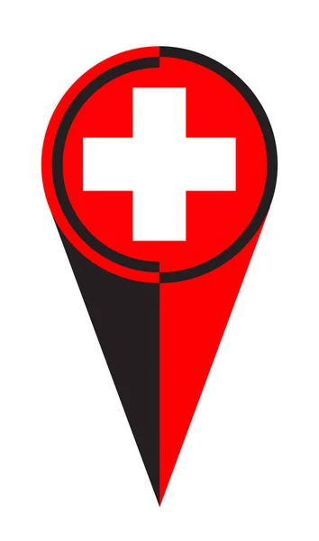 Маркер Местоположения Значка Указателя Карте Швейцарии — стоковый вектор