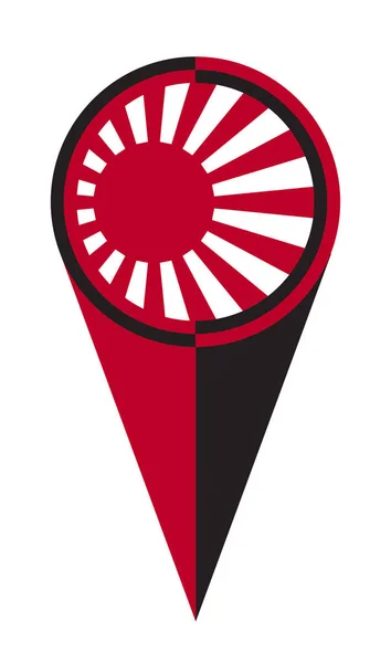 Japanse Kaart Pointer Pin Pictogram Locatie Vlag Marker — Stockvector