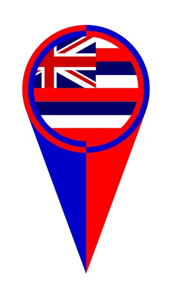 Hawaii Kaart Wijzer Pin Pictogram Locatie Vlag Marker — Stockvector