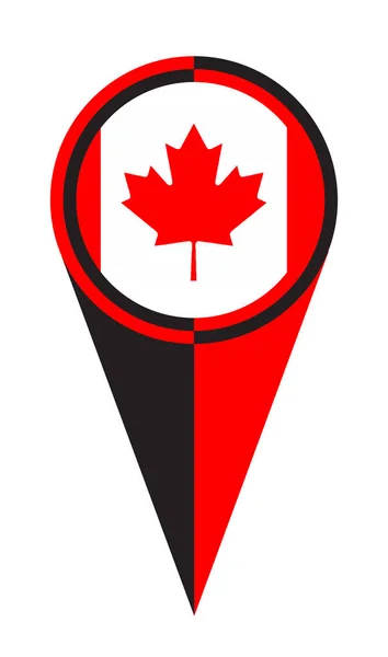 Canada Kaart Wijzer Pin Pictogram Locatie Vlag Marker — Stockvector