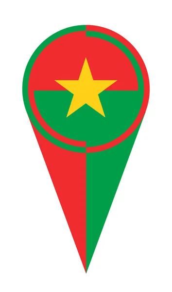 Burkina Faso Carte Pointer Broche Icône Emplacement Drapeau Marqueur — Image vectorielle