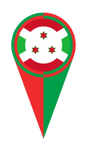 Burundi Mapa Puntero Pin Icono Ubicación Bandera Marcador — Archivo Imágenes Vectoriales